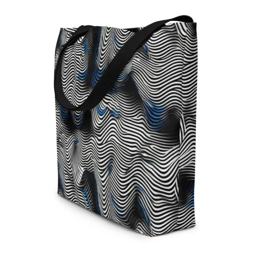 Cobalt Undulation on a Large Tote Bag W/ Pocket