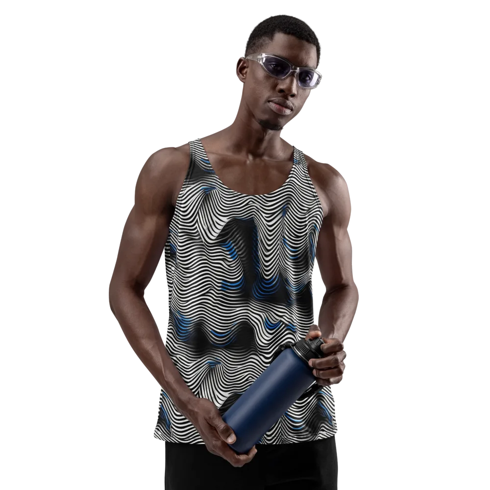 Cobalt Undulation on Men's Tank Top — Front