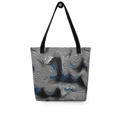 Cobalt Undulation on a Tote Bag