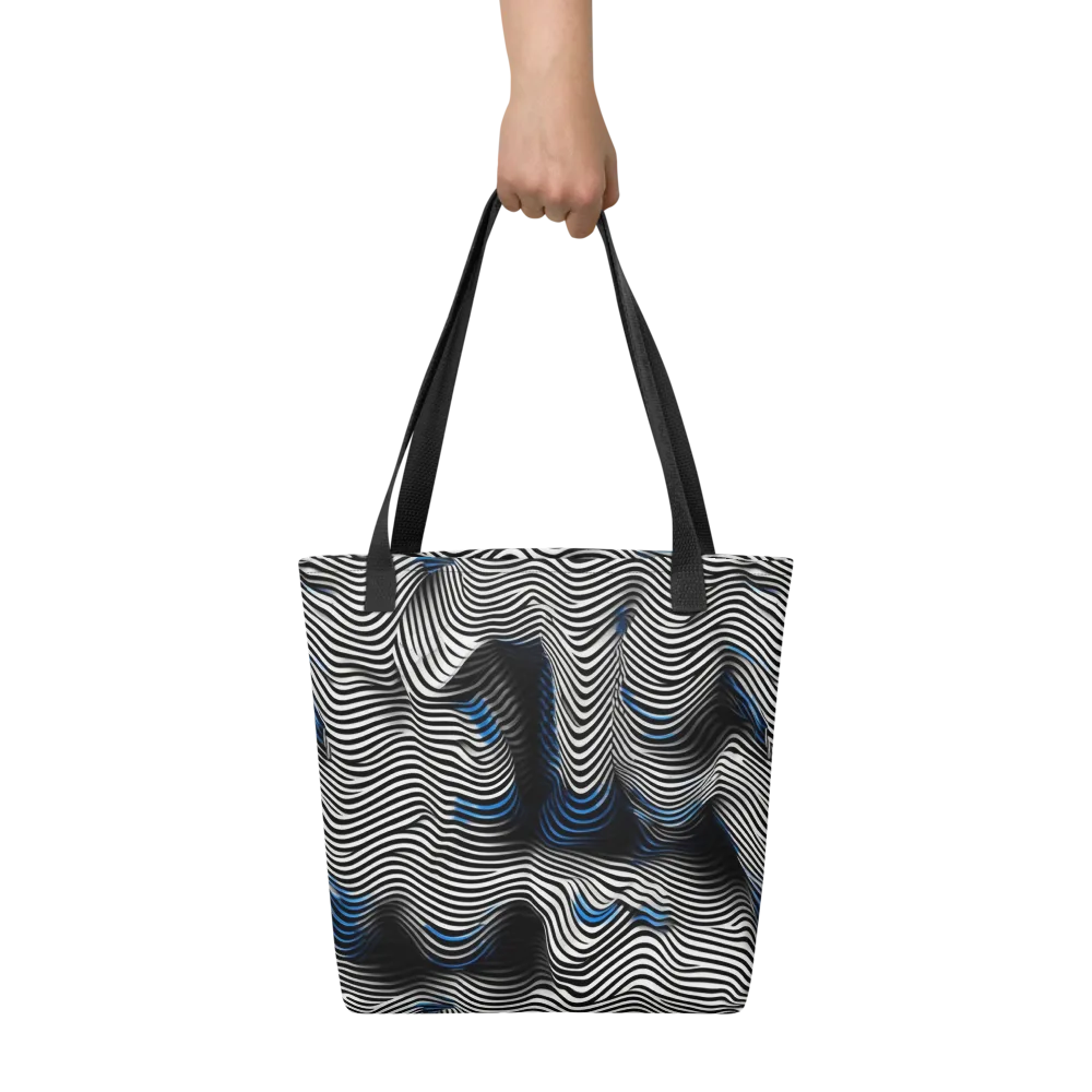 Cobalt Undulation on Tote Bag — Front