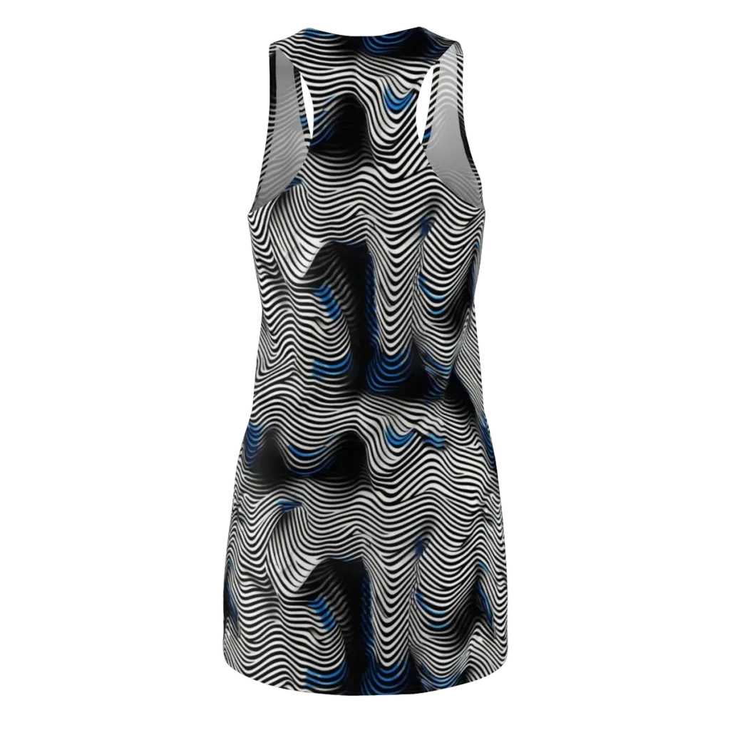 Cobalt Undulation on Racerback Dress — Back
