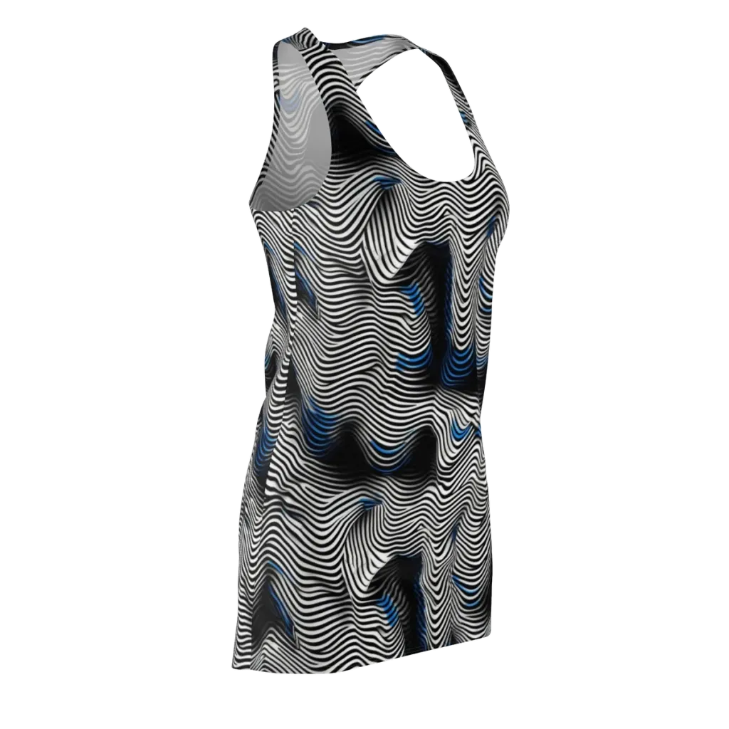 Cobalt Undulation on Racerback Dress — Front Side