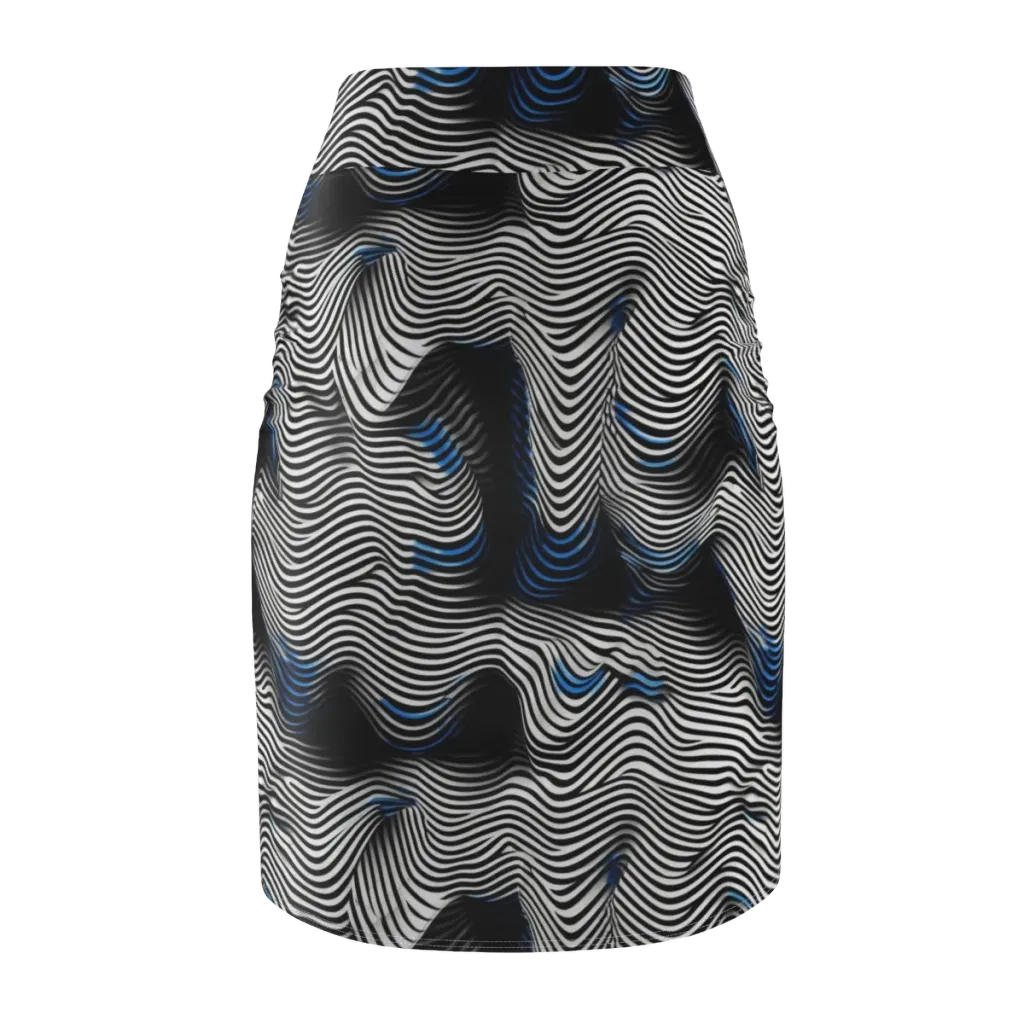Cobalt Undulation on Pencil Skirt — Back