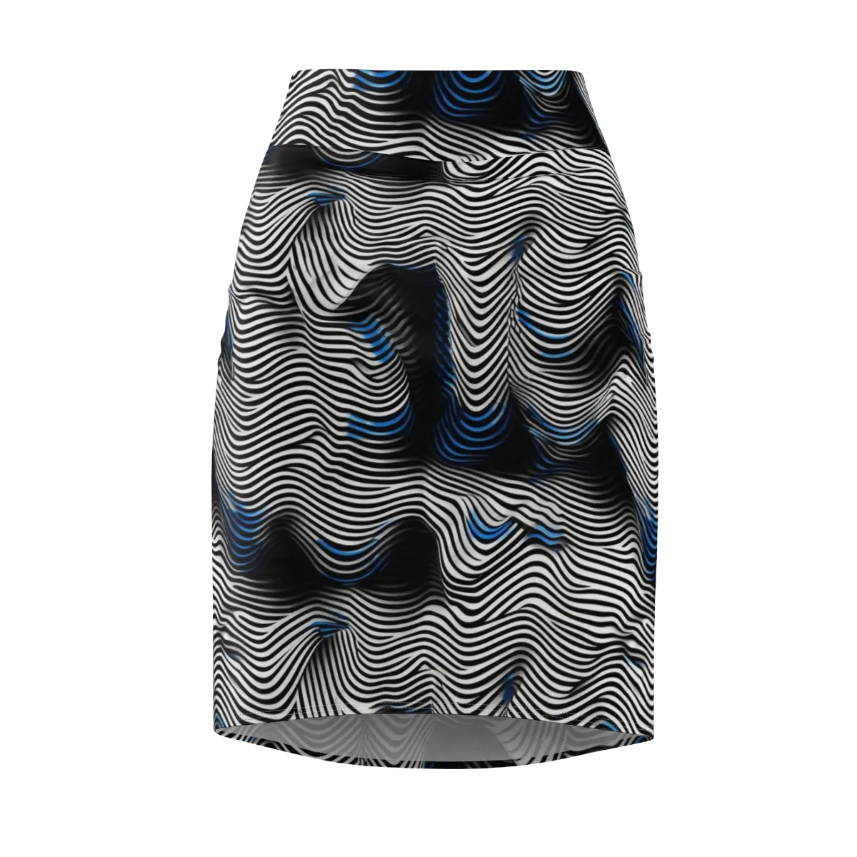 Cobalt Undulation on Pencil Skirt — Front
