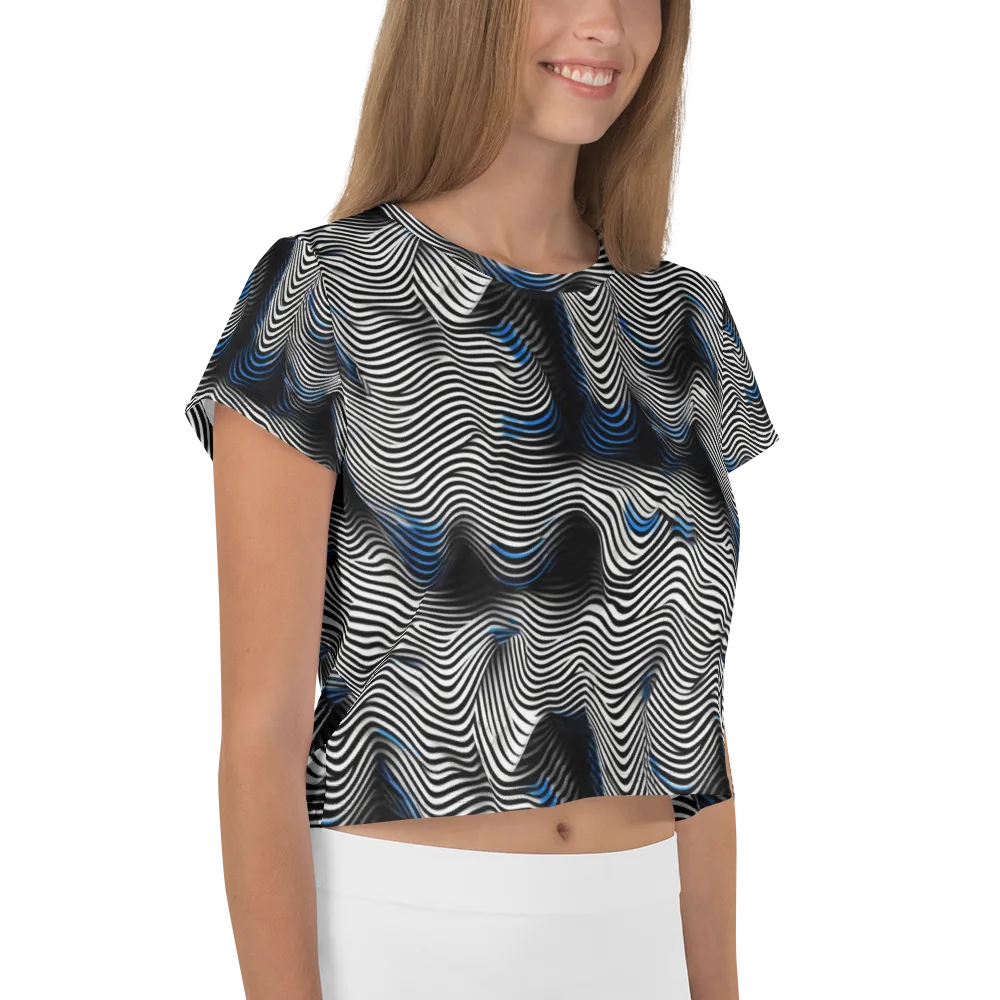 Cobalt Undulation on Crop Tee — Right
