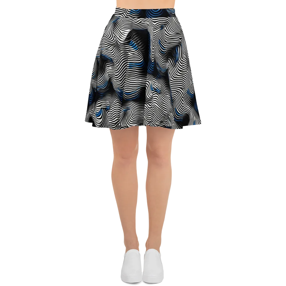 Cobalt Undulation on Skater Skirt — Front