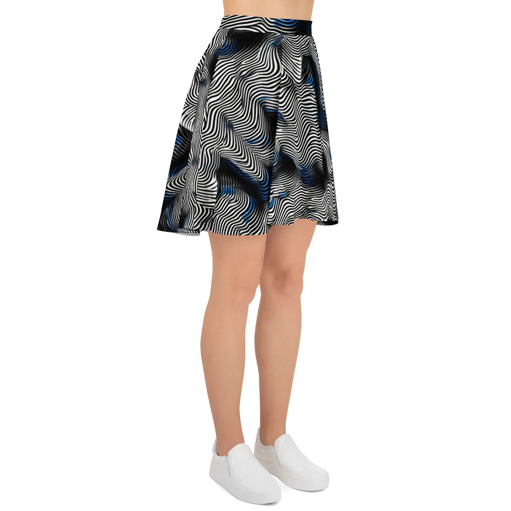 Cobalt Undulation on Skater Skirt — Right