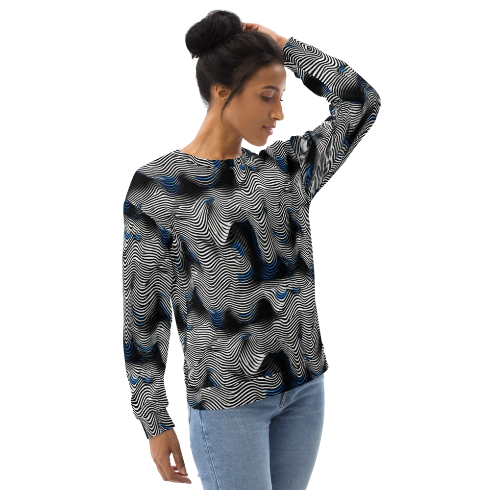 Cobalt Undulation on Sweatshirt — Right Front