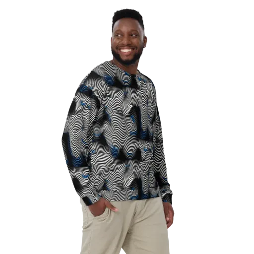 Cobalt Undulation on a Sweatshirt