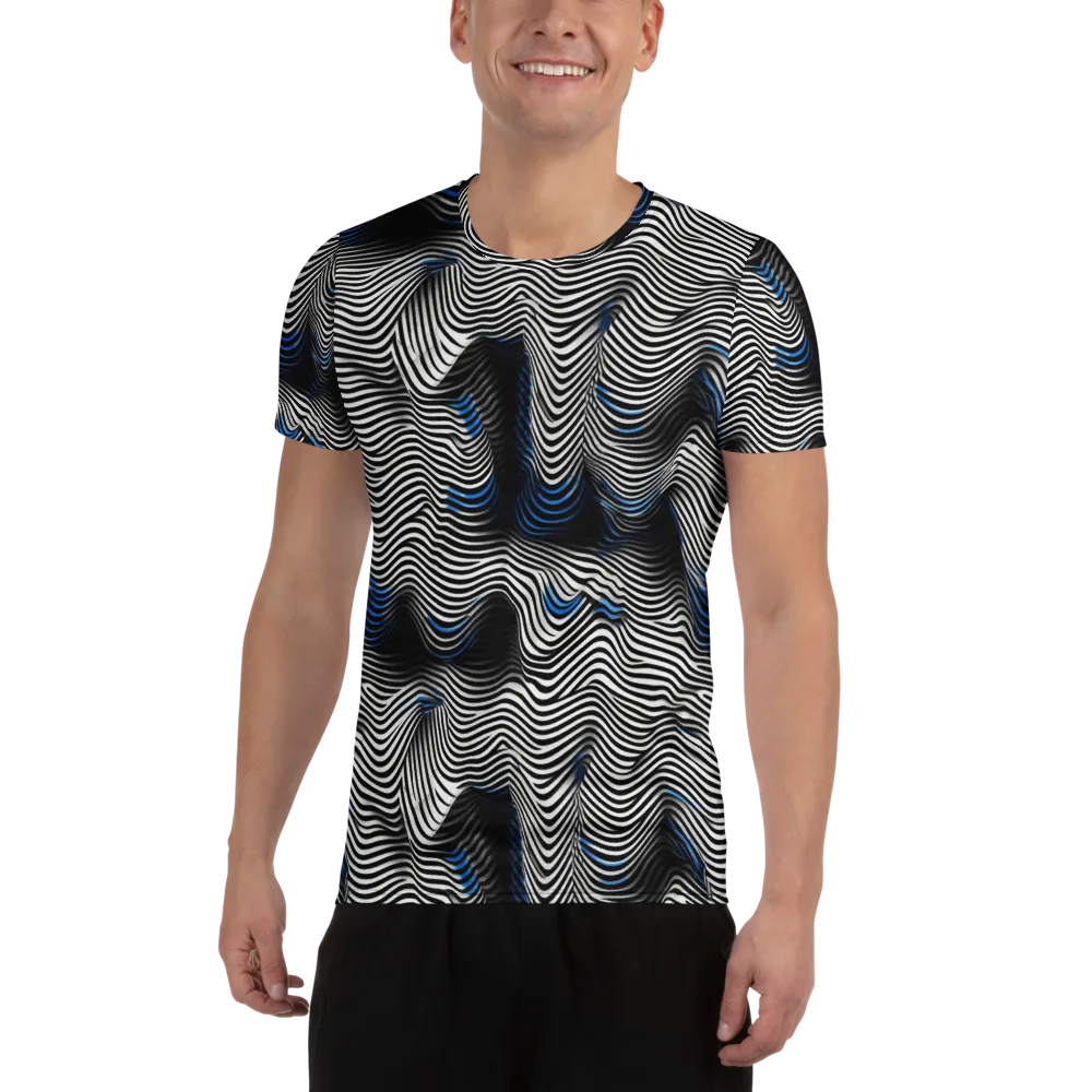 Cobalt Undulation on Men's Athletic T-Shirt — Front