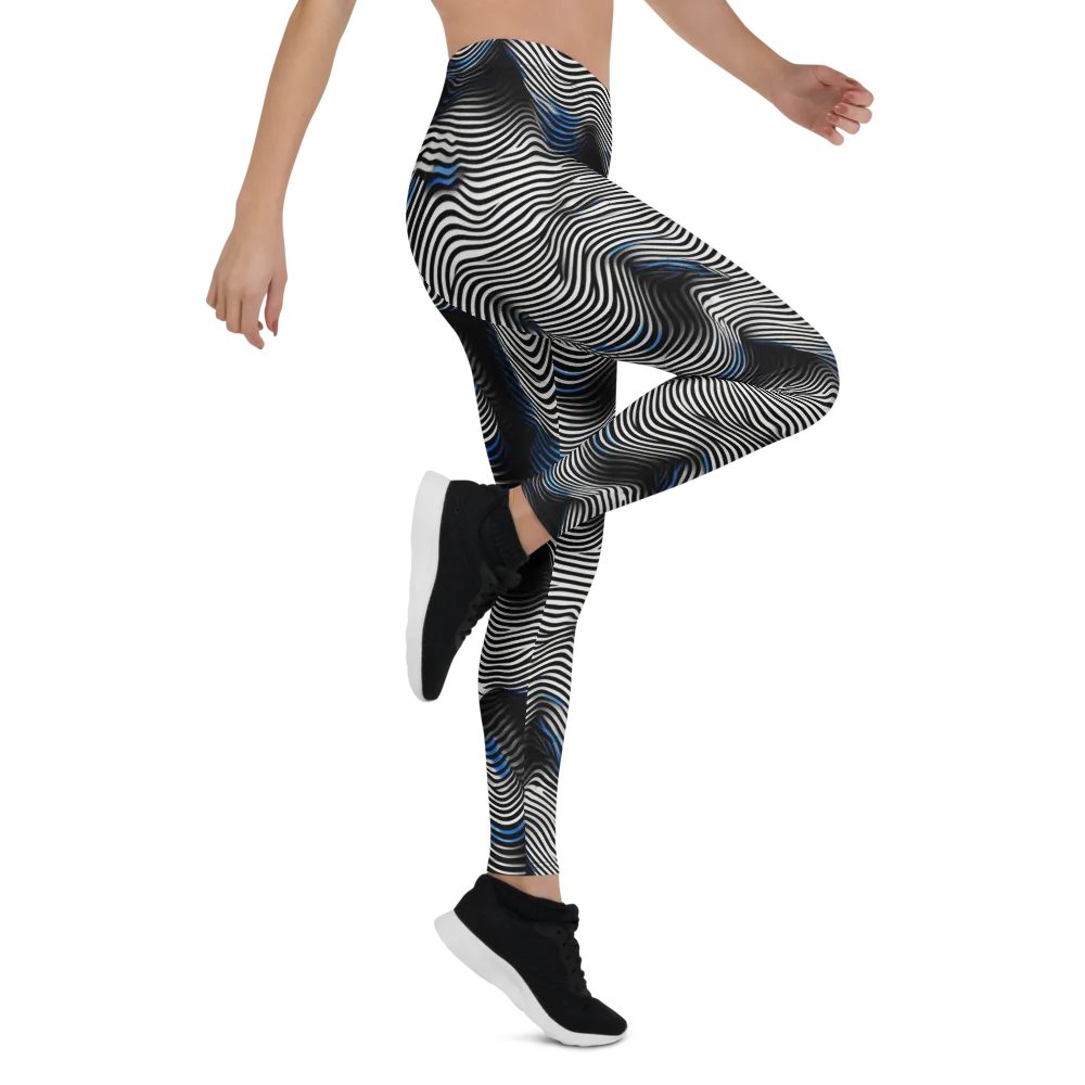 Cobalt Undulation on Leggings — Right