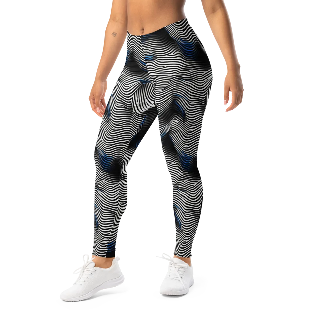 Cobalt Undulation on Leggings — Left Front