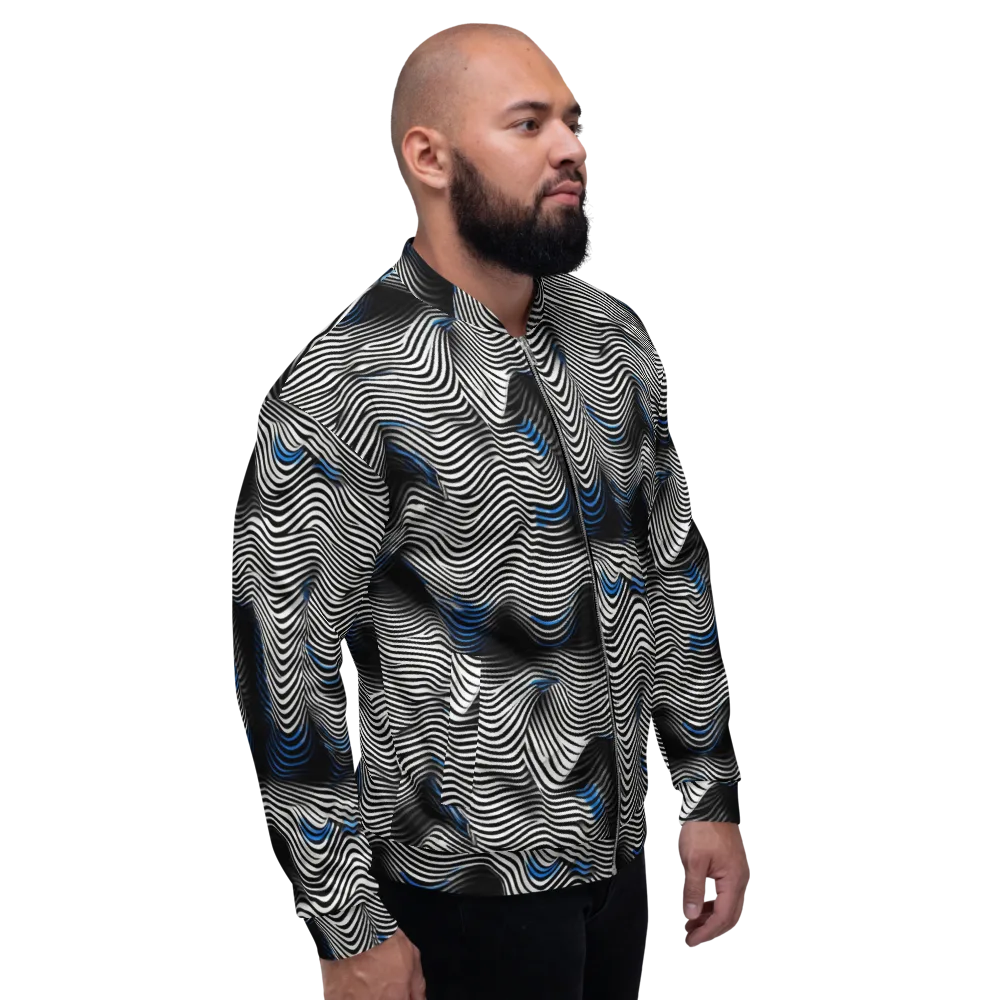 Cobalt Undulation on Bomber Jacket — Right