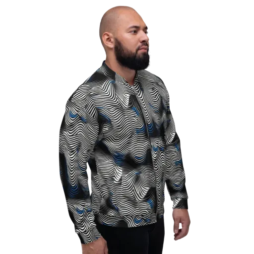 Cobalt Undulation on a Bomber Jacket