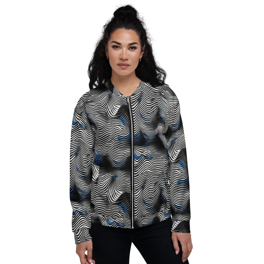 Cobalt Undulation on Bomber Jacket — Front