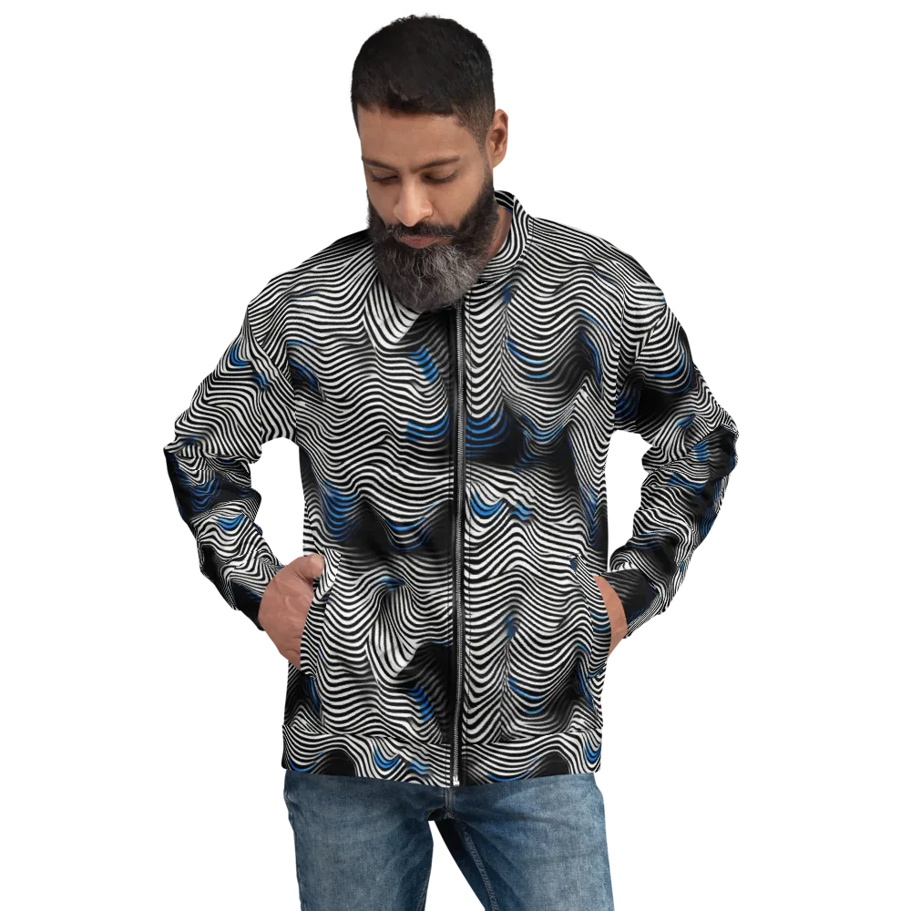 Cobalt Undulation on Bomber Jacket — Front