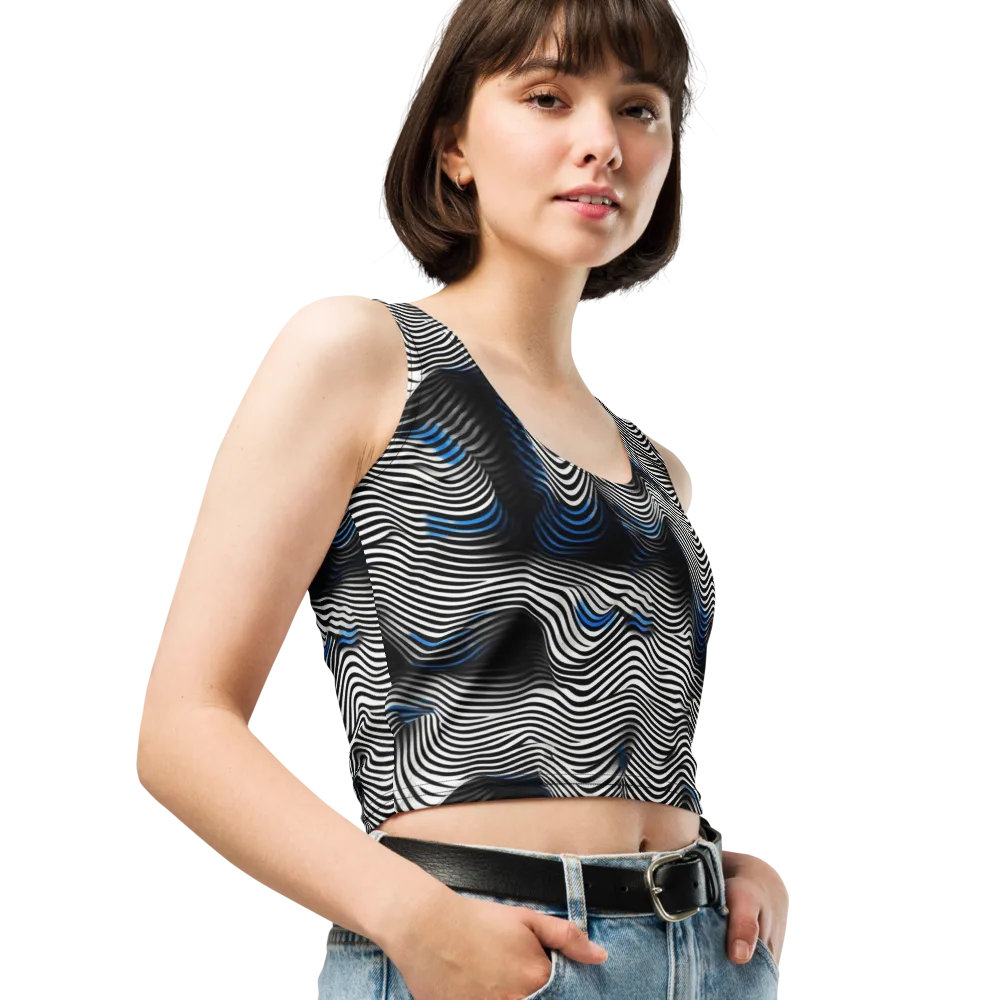 Cobalt Undulation on Crop Top — Right Front