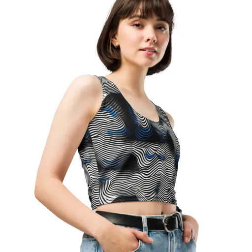 Cobalt Undulation on a Crop Top
