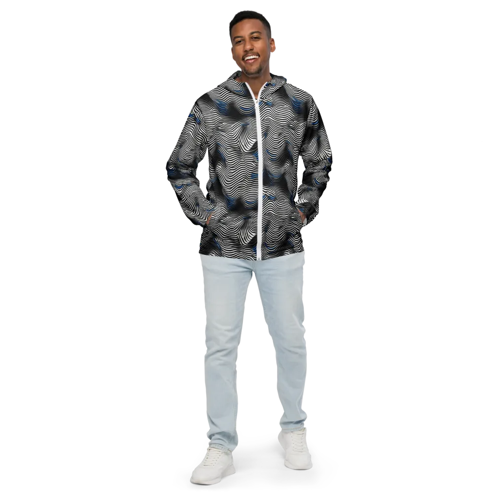 Cobalt Undulation on Men's Windbreaker — Front