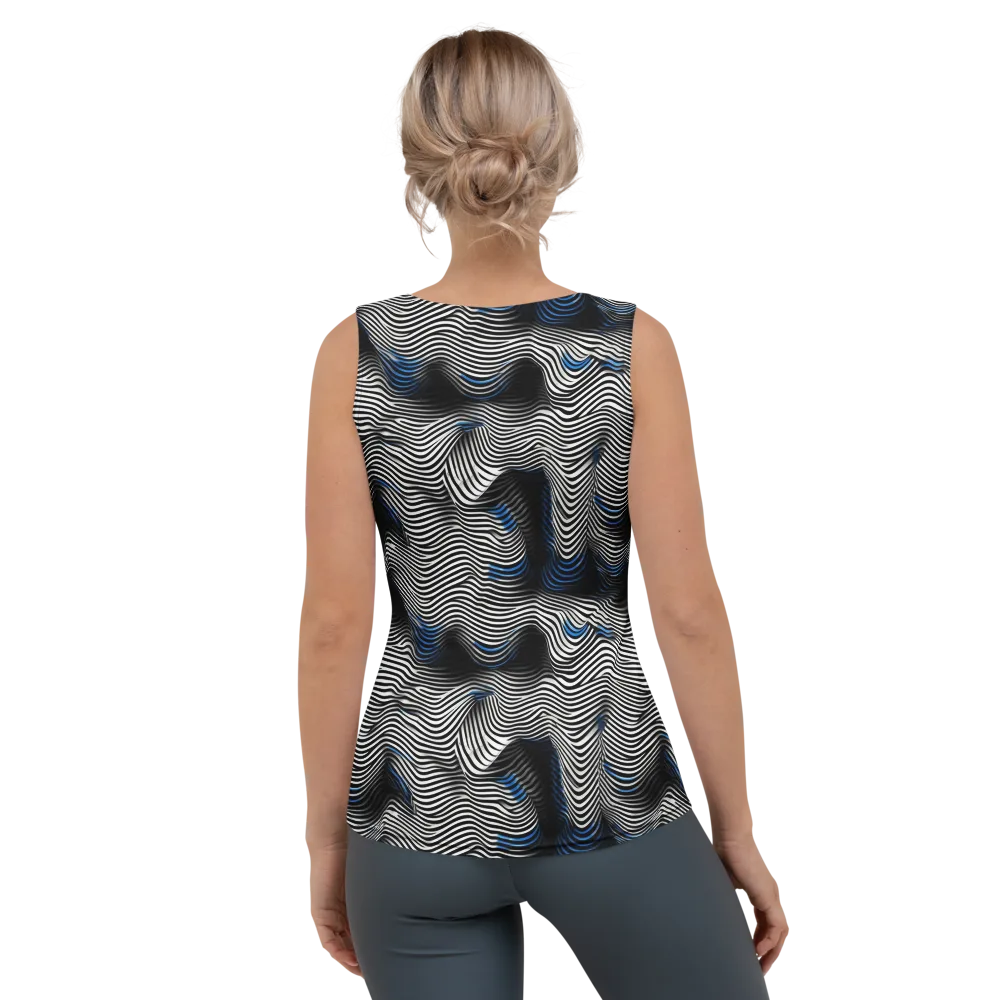 Cobalt Undulation on Women's Tank Top — Back