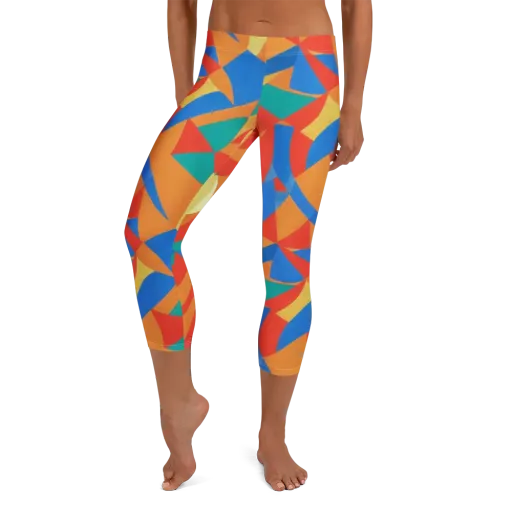 Harlequin Drift on a Capri Leggings
