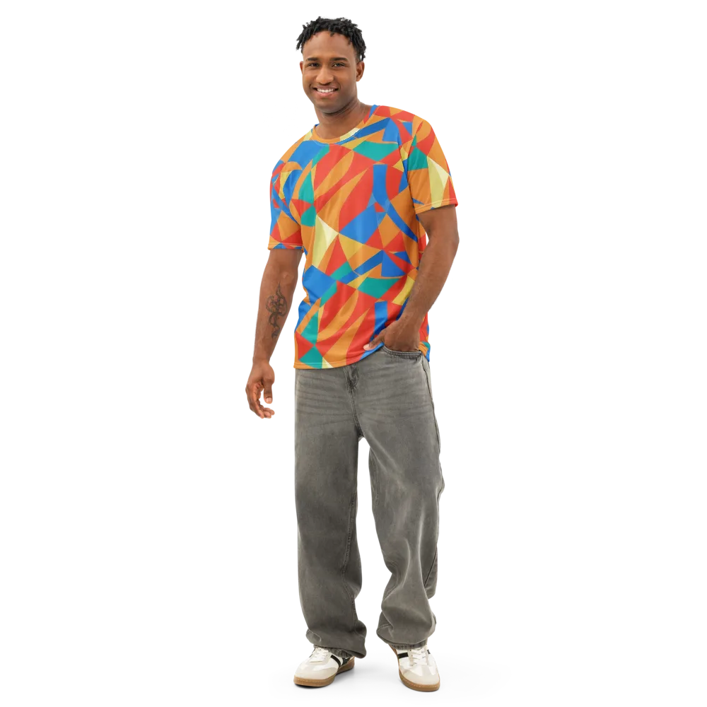 Harlequin Drift on Men's Cotton Crew Neck T-Shirt — Front