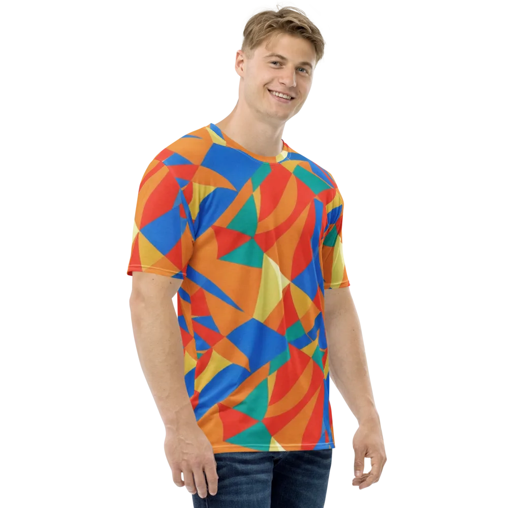 Harlequin Drift on Men's Crew Neck T-Shirt — Right
