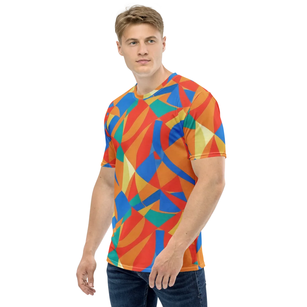 Harlequin Drift on Men's Crew Neck T-Shirt — Left