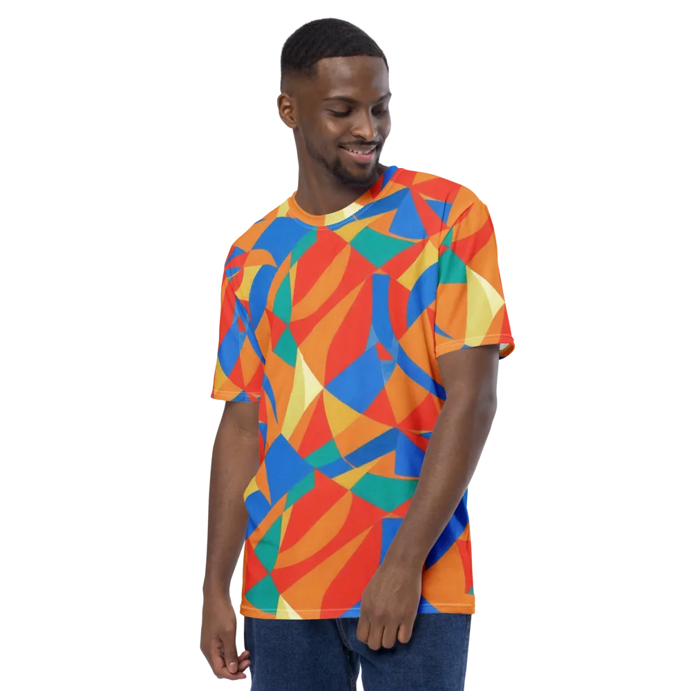 Harlequin Drift on Men's Crew Neck T-Shirt — Left