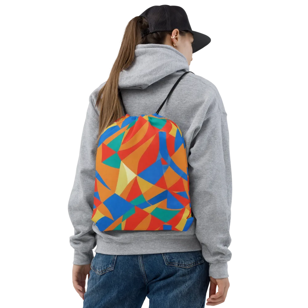 Harlequin Drift on Drawstring Bag — Front