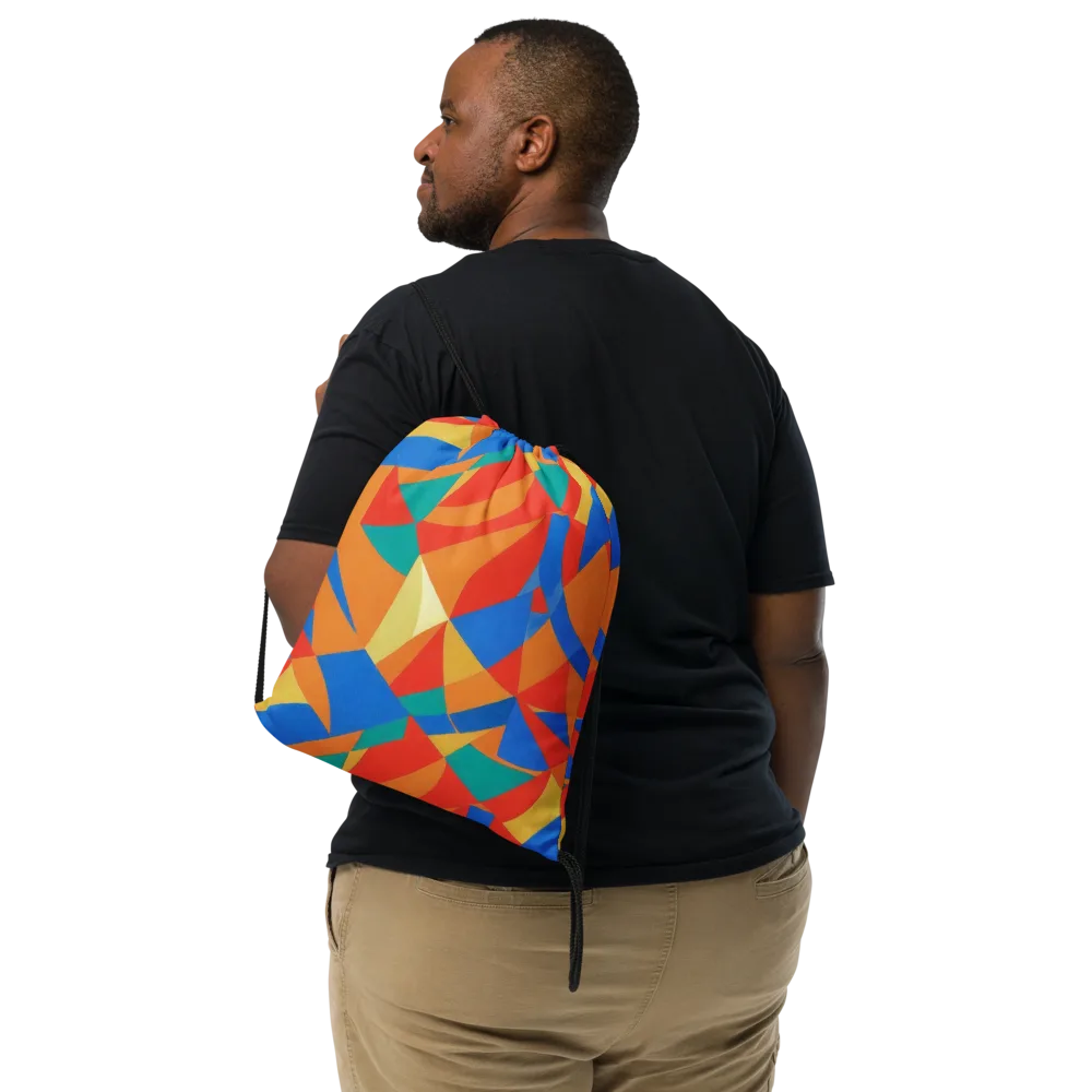 Harlequin Drift on Drawstring Bag — Front