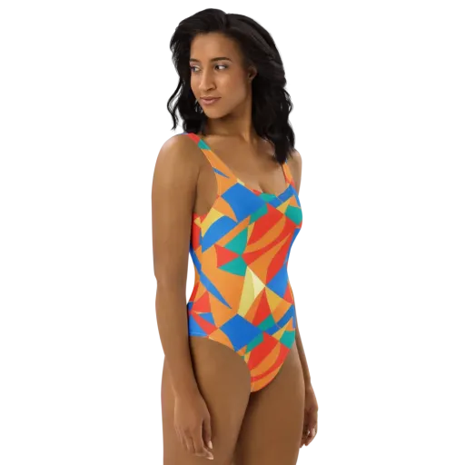 Harlequin Drift on a One-Piece Swimsuit