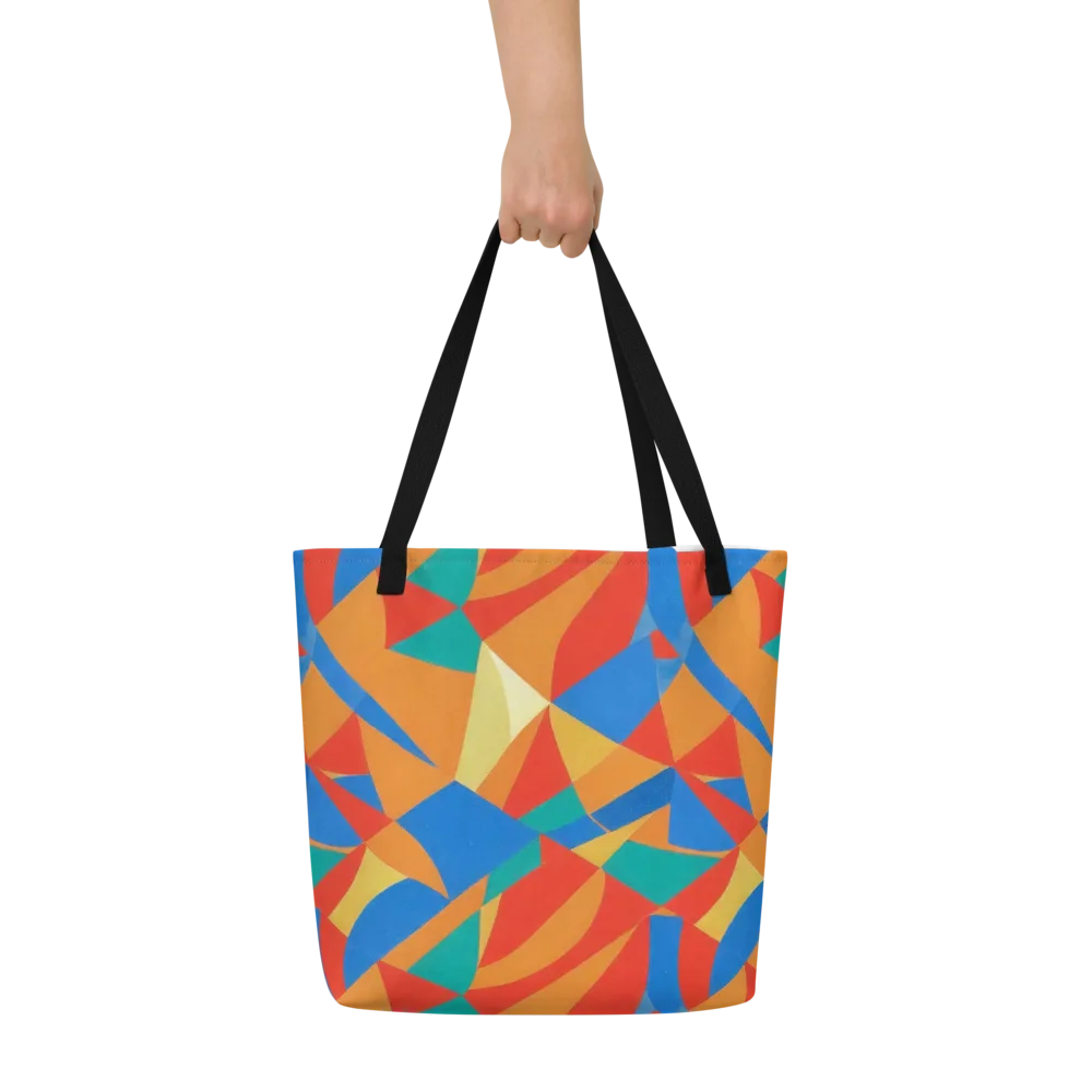 Harlequin Drift on Large Tote Bag W/ Pocket — Front