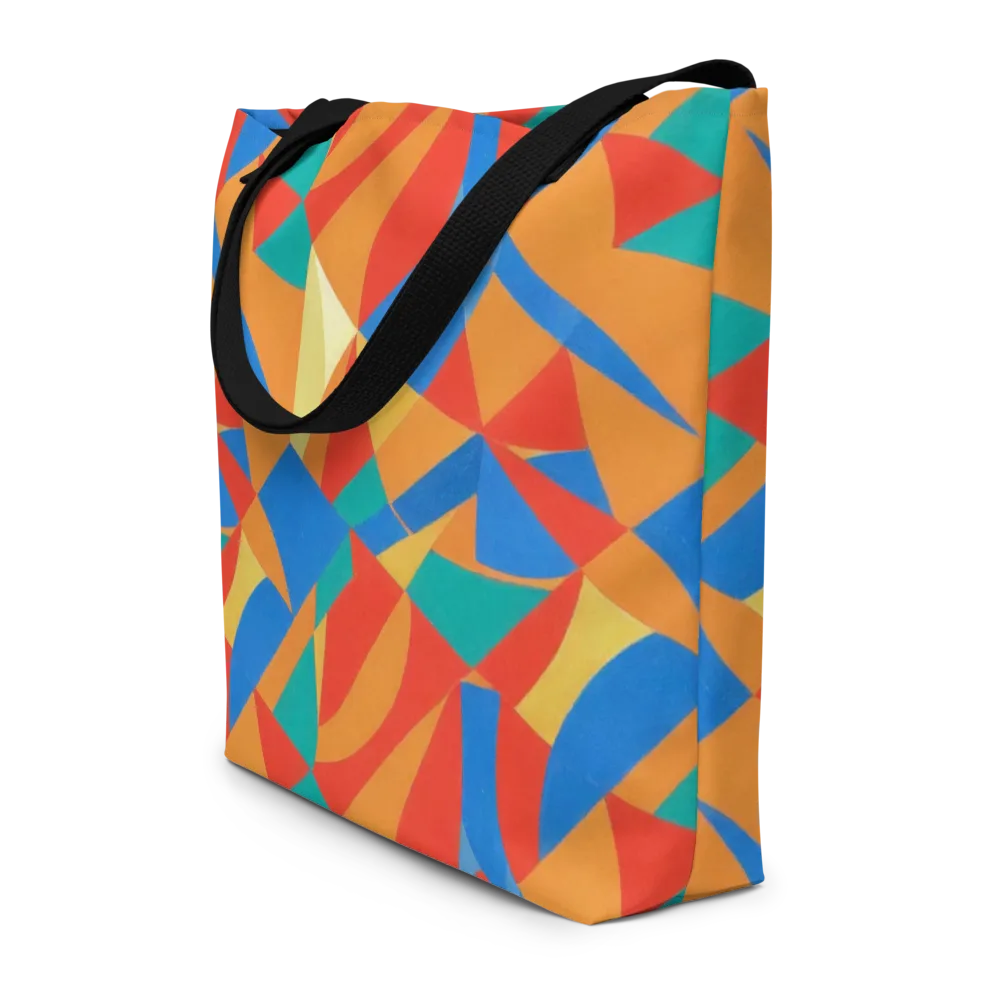 Harlequin Drift on Large Tote Bag W/ Pocket — Front