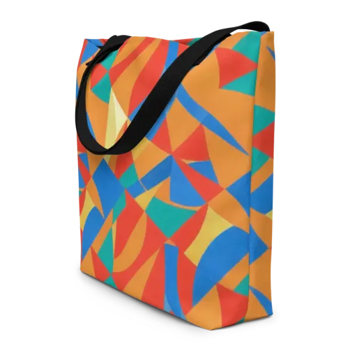 Harlequin Drift on a Large Tote Bag W/ Pocket