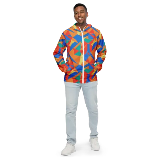 Harlequin Drift on a Men's Windbreaker