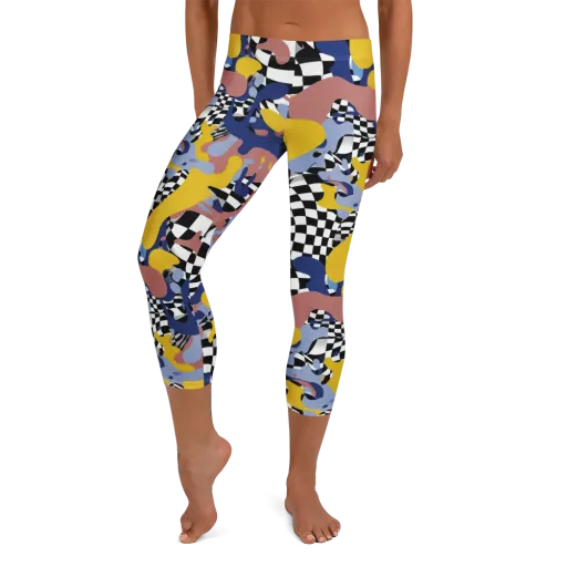 Chromatic Checkmate on a Capri Leggings