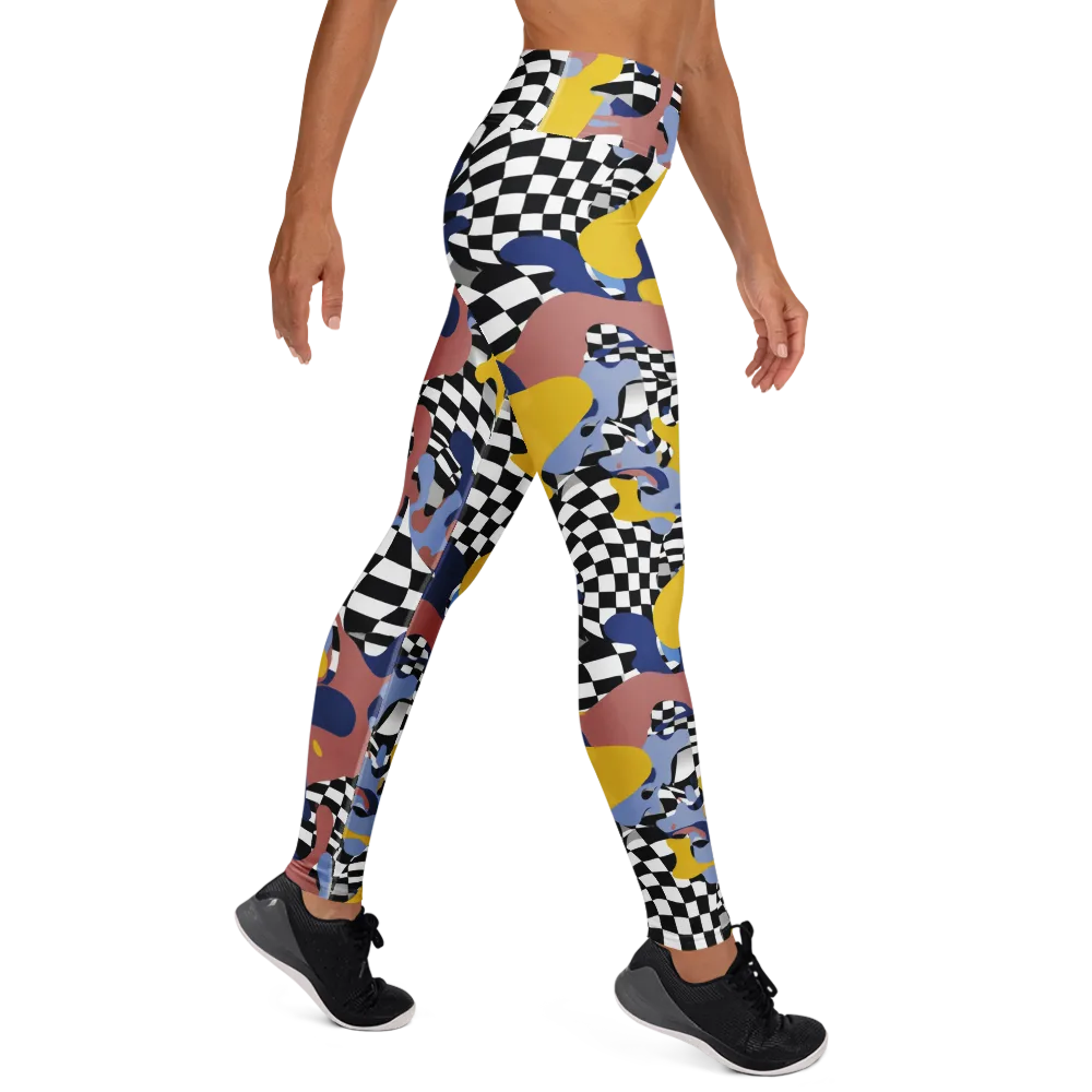 Chromatic Checkmate on Yoga Leggings — Right