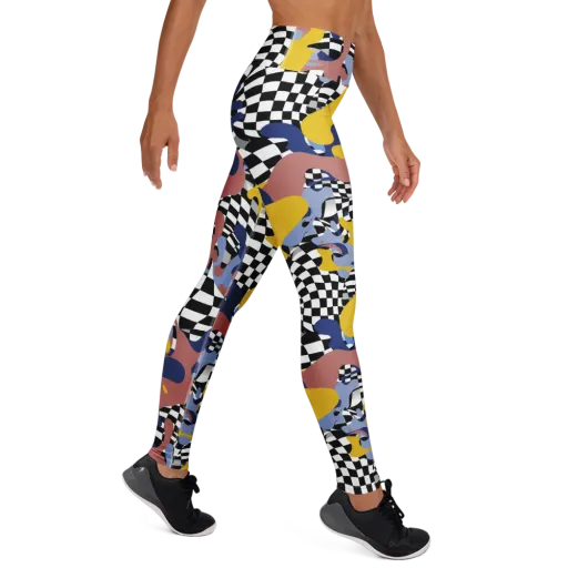 Chromatic Checkmate on a Yoga Leggings