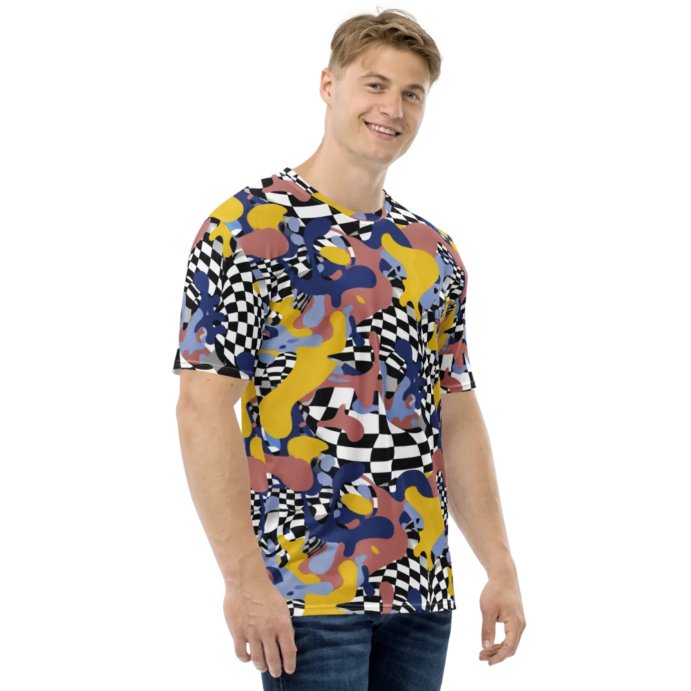 Chromatic Checkmate on Men's Crew Neck T-Shirt — Right