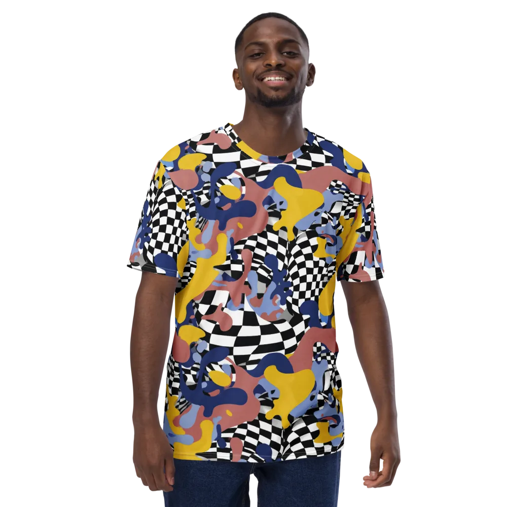 Chromatic Checkmate on Men's Crew Neck T-Shirt — Front