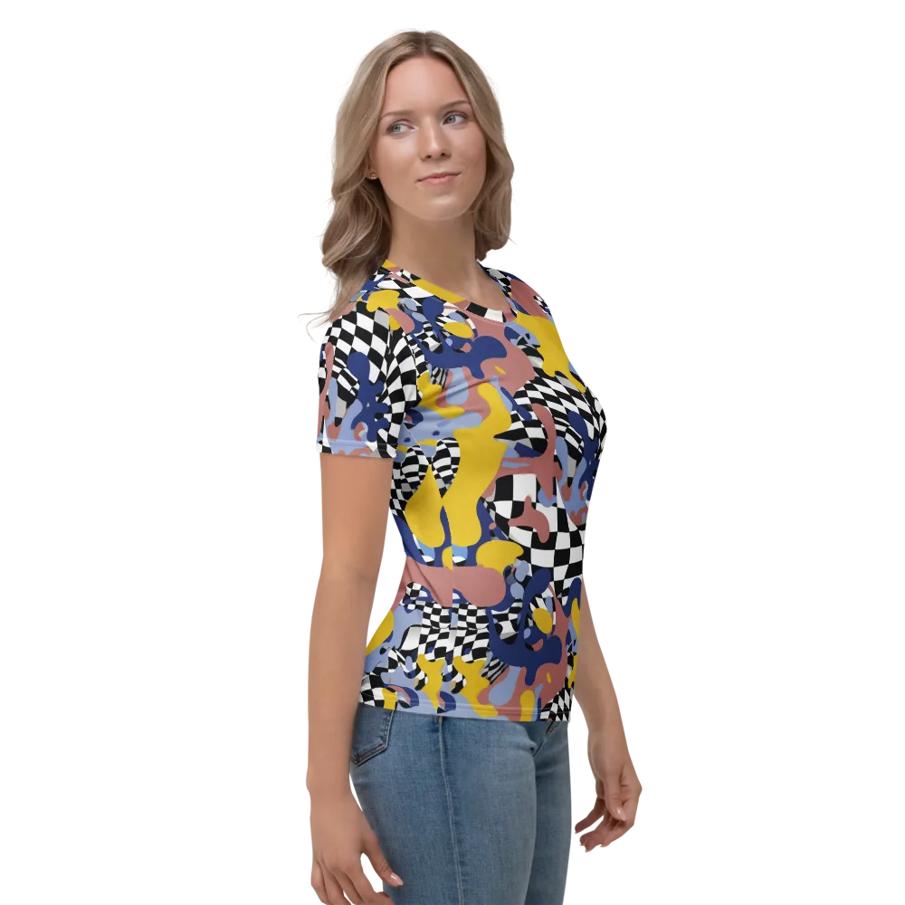 Chromatic Checkmate on Women's Crew Neck T-Shirt — Right