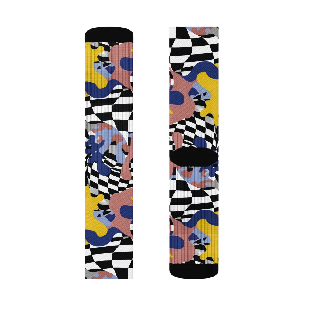 Chromatic Checkmate on Socks — Left Sock
