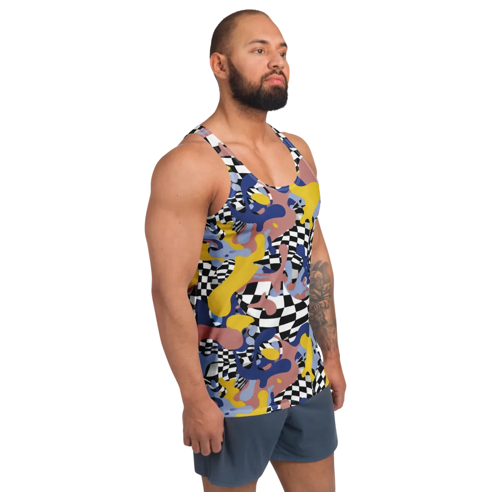 Chromatic Checkmate on Men's Tank Top — Right Front
