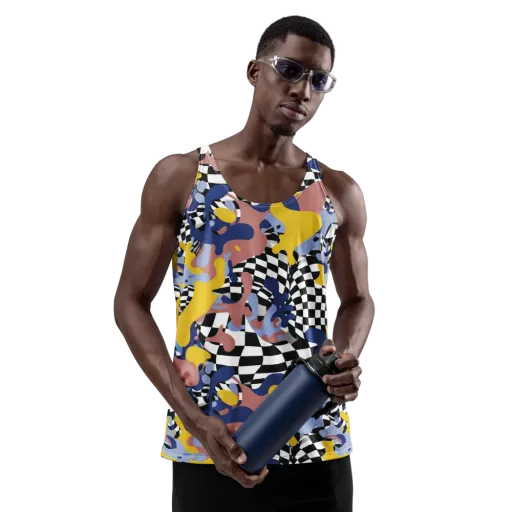 Chromatic Checkmate on a Men's Tank Top