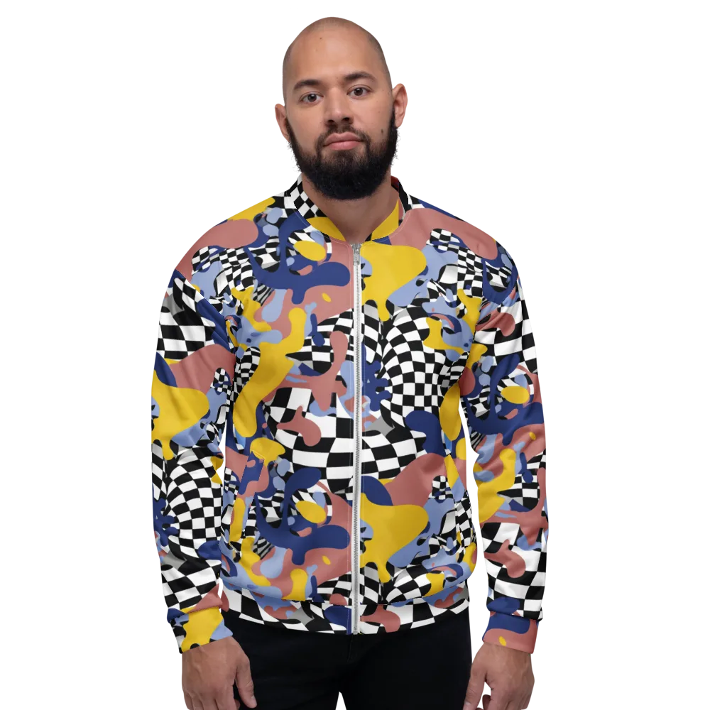 Chromatic Checkmate on Bomber Jacket — Front