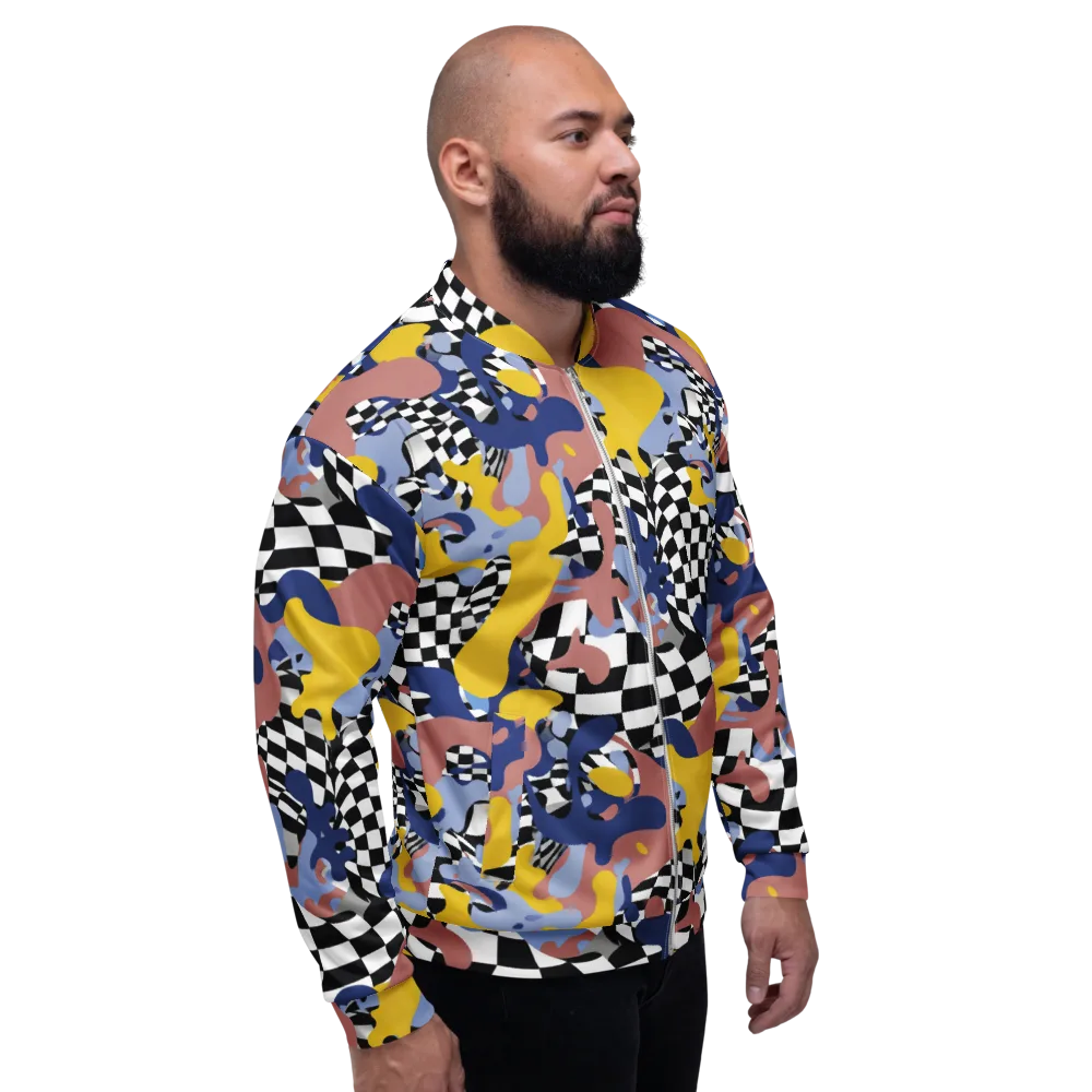 Chromatic Checkmate on Bomber Jacket — Right