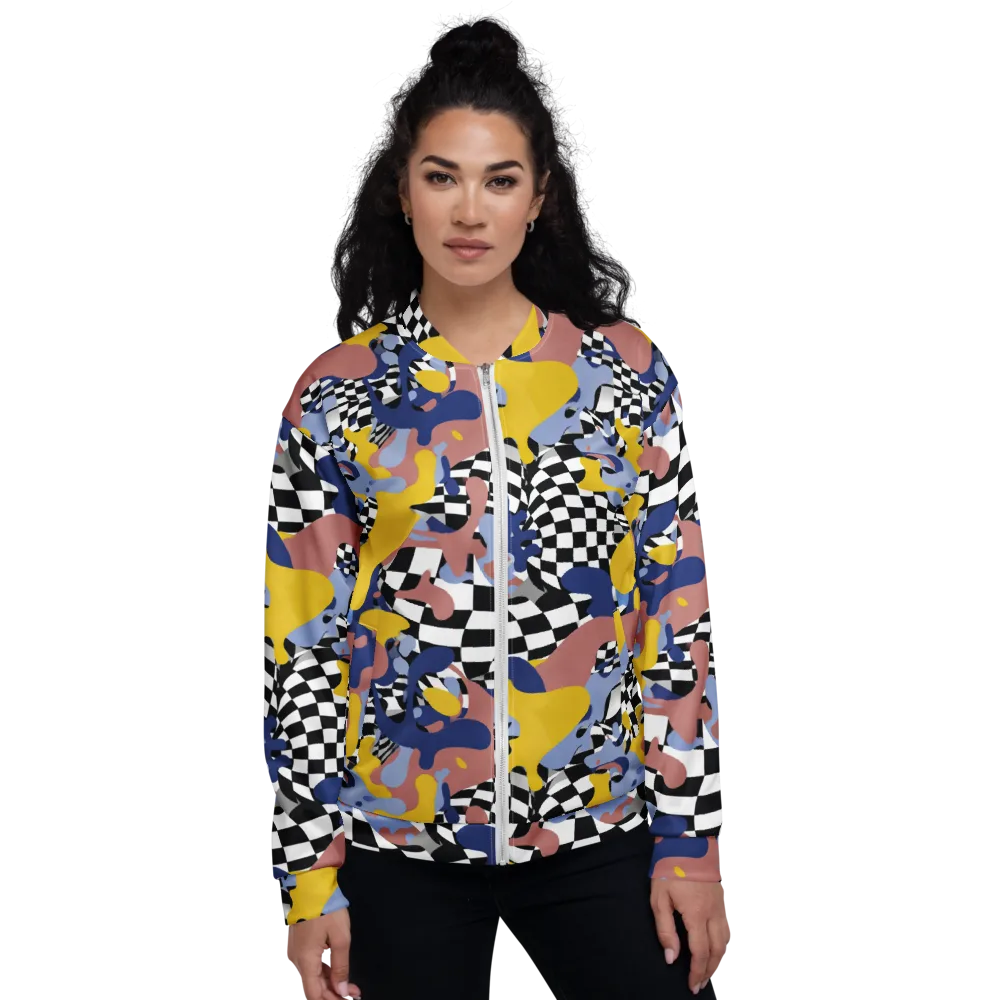 Chromatic Checkmate on Bomber Jacket — Front
