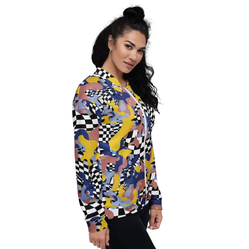 Chromatic Checkmate on Bomber Jacket — Right