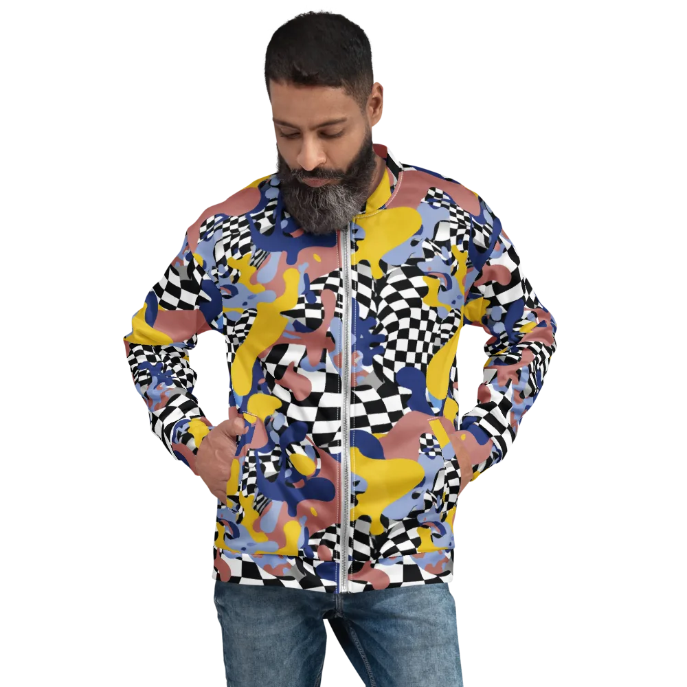 Chromatic Checkmate on Bomber Jacket — Front